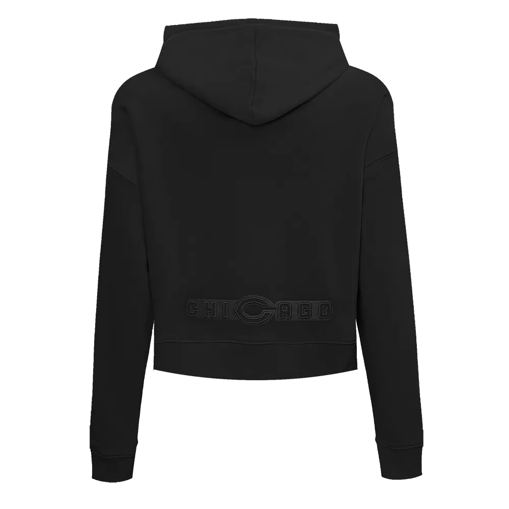 NFL CHICAGO BEARS NEUTRAL WOMEN'S CROPPED PO HOODIE (BLACK)