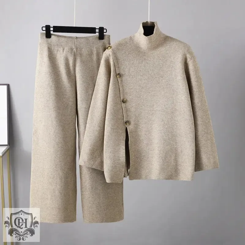 Niche Turtleneck Sweater & Wide Leg Trousers