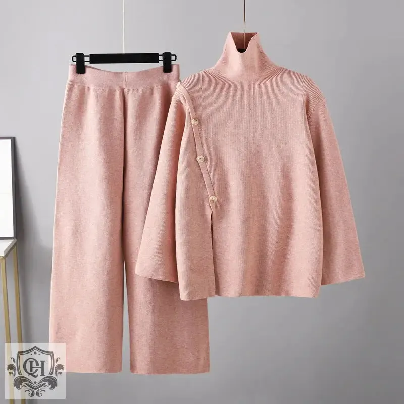 Niche Turtleneck Sweater & Wide Leg Trousers