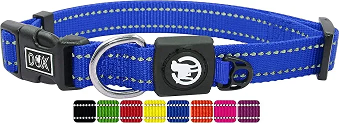 Nylon Dog Collar - Reflective & Adjustable - For Dogs Large & Small - Collar