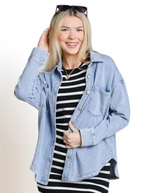 Obvious Staple Oversized Shacket