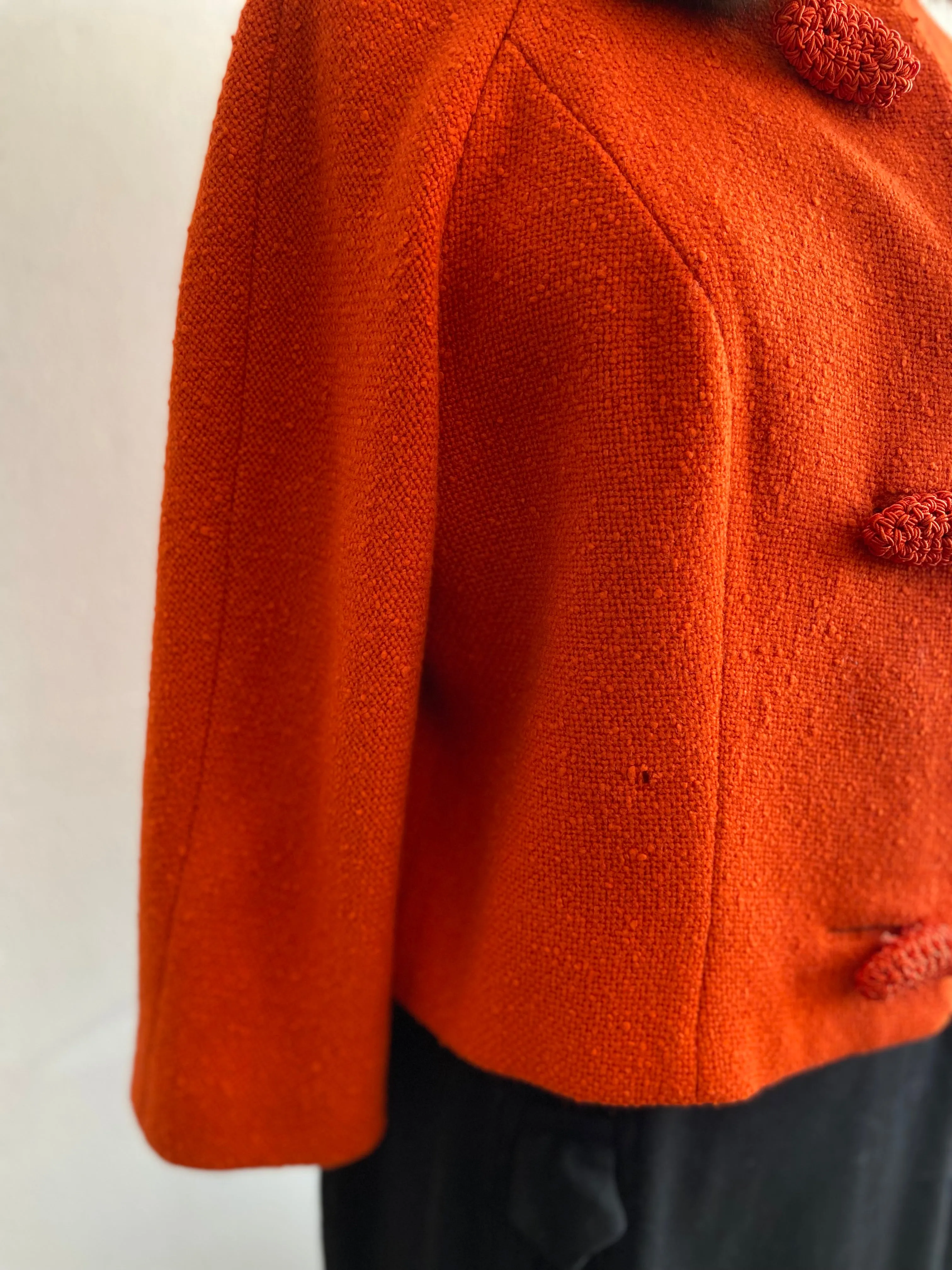 Orange Jacket With Fur Collar