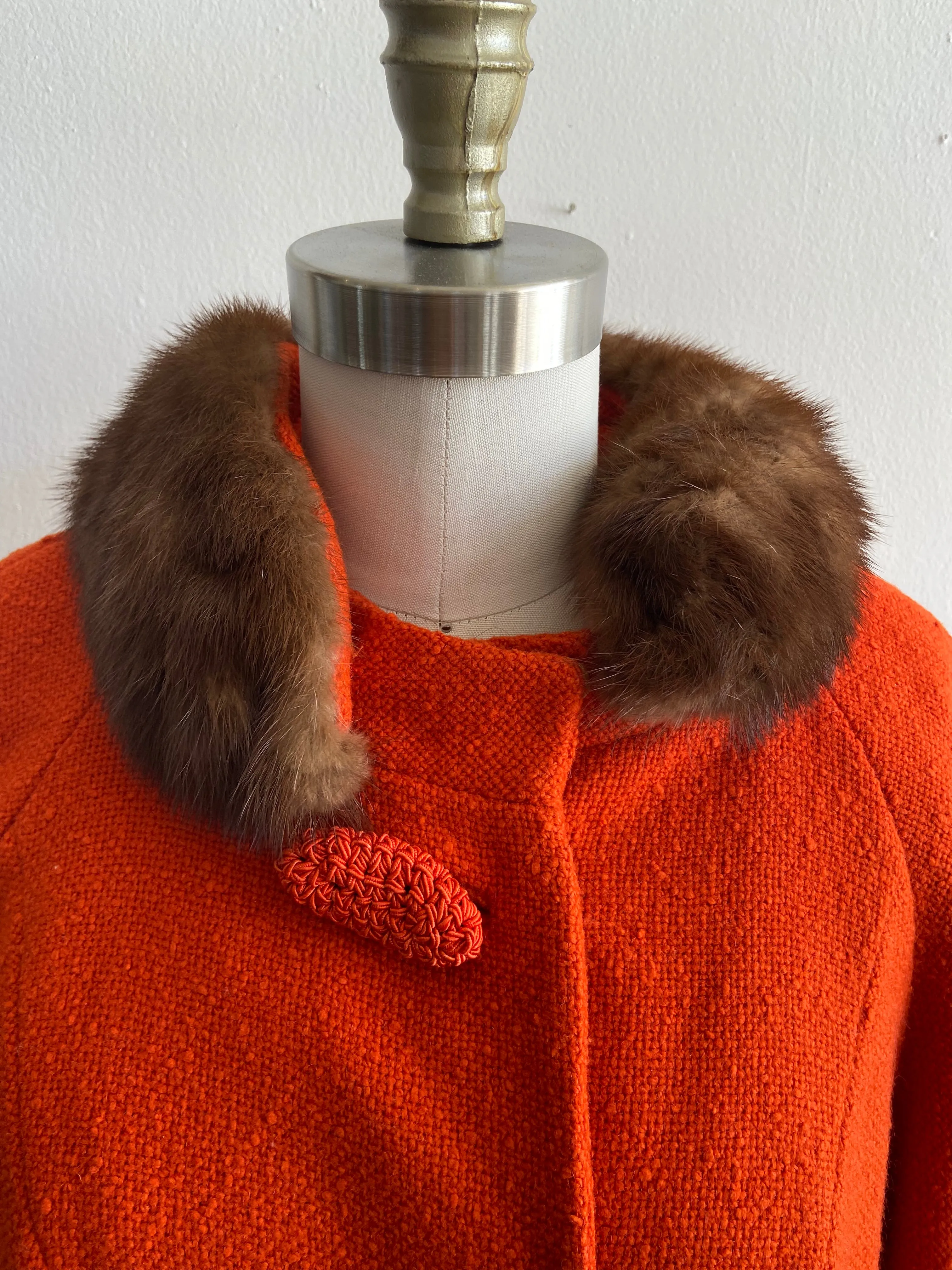 Orange Jacket With Fur Collar