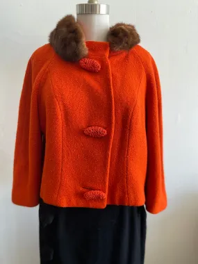Orange Jacket With Fur Collar