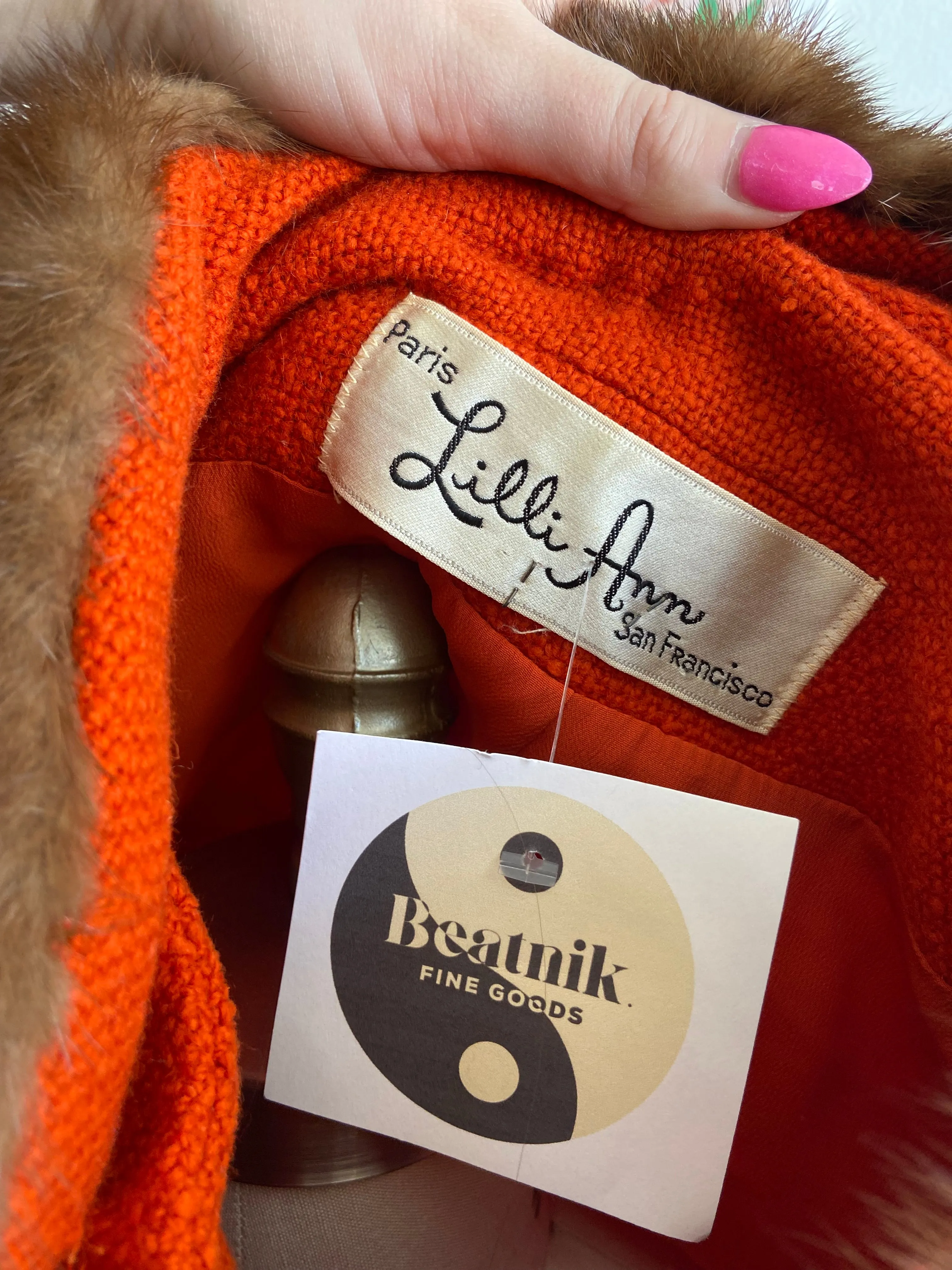Orange Jacket With Fur Collar