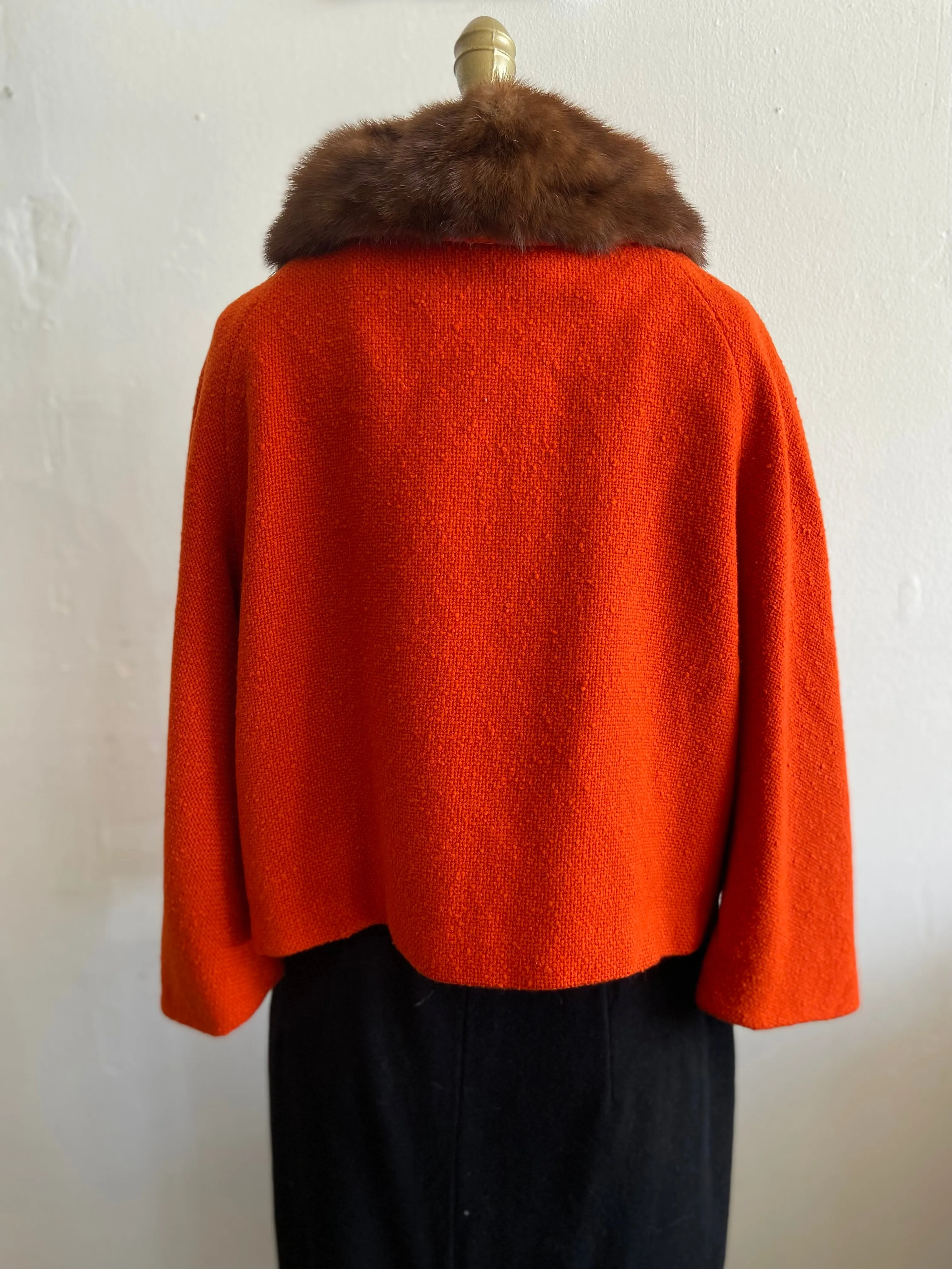 Orange Jacket With Fur Collar