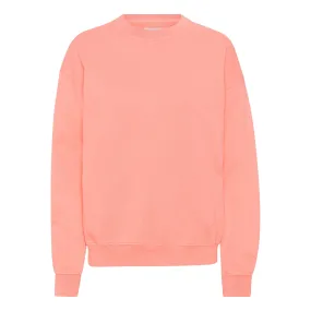 Organic Oversized Crew - bright coral