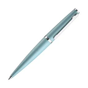 Otto Hutt Design 06 Ballpoint Pen in Arctic Blue Matte with Platinum Trim