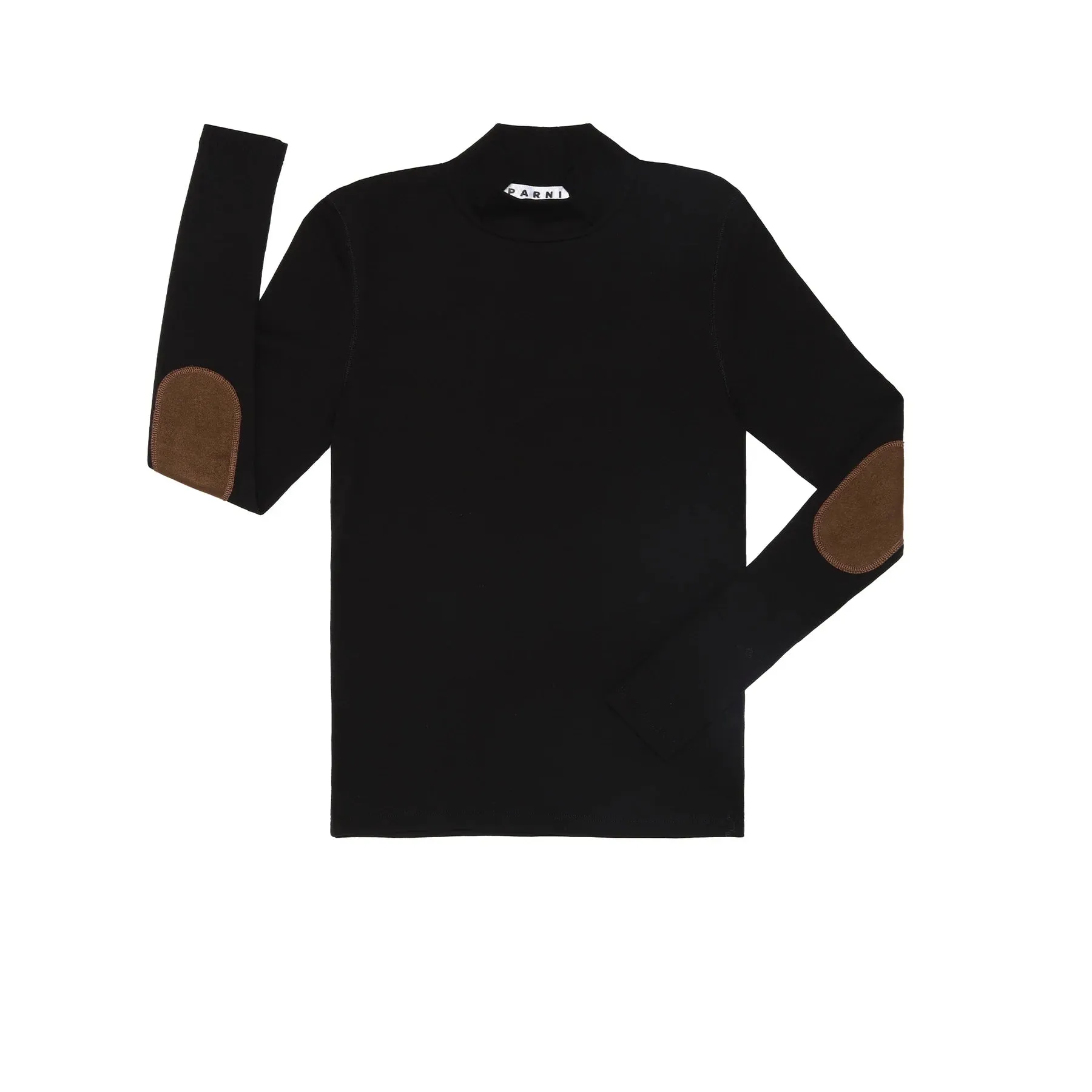 PAR-T395 BLACK PATCH TURTLENECK