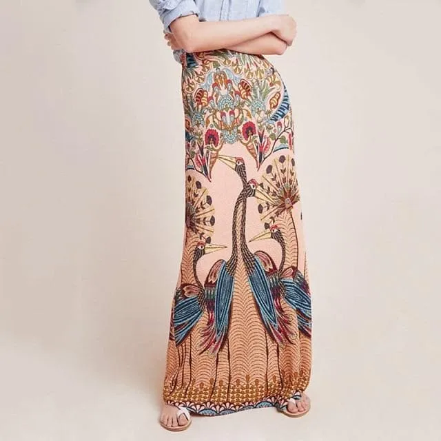 PEACOCK MAXI SKIRT