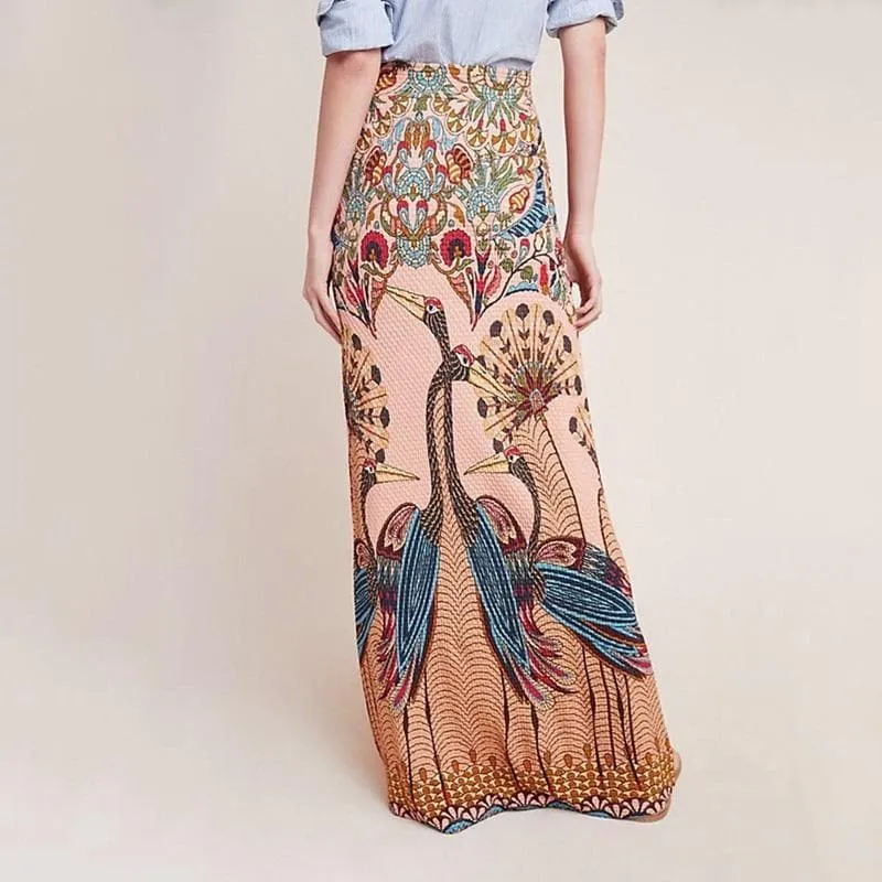 PEACOCK MAXI SKIRT