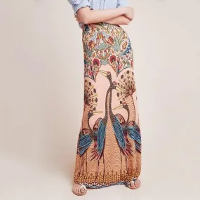 PEACOCK MAXI SKIRT