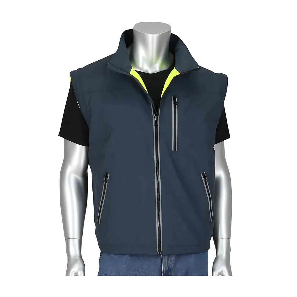 PIP 333-1500-R/4X ANSI Type R Class 3 4-in-1 Reversible Dark Gray Bottom Multi-Seasonal Windbreaker with Detachable Sleeves