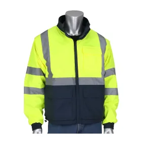PIP 333-1500-R/4X ANSI Type R Class 3 4-in-1 Reversible Dark Gray Bottom Multi-Seasonal Windbreaker with Detachable Sleeves