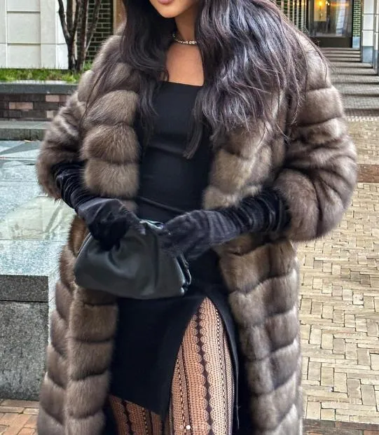 Plush Faux Fur Long Coat