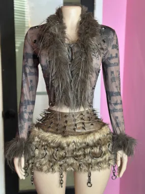 (Pre-Order 12-15 days then ship) Raw ASF Fur Pin Top(Top Only)