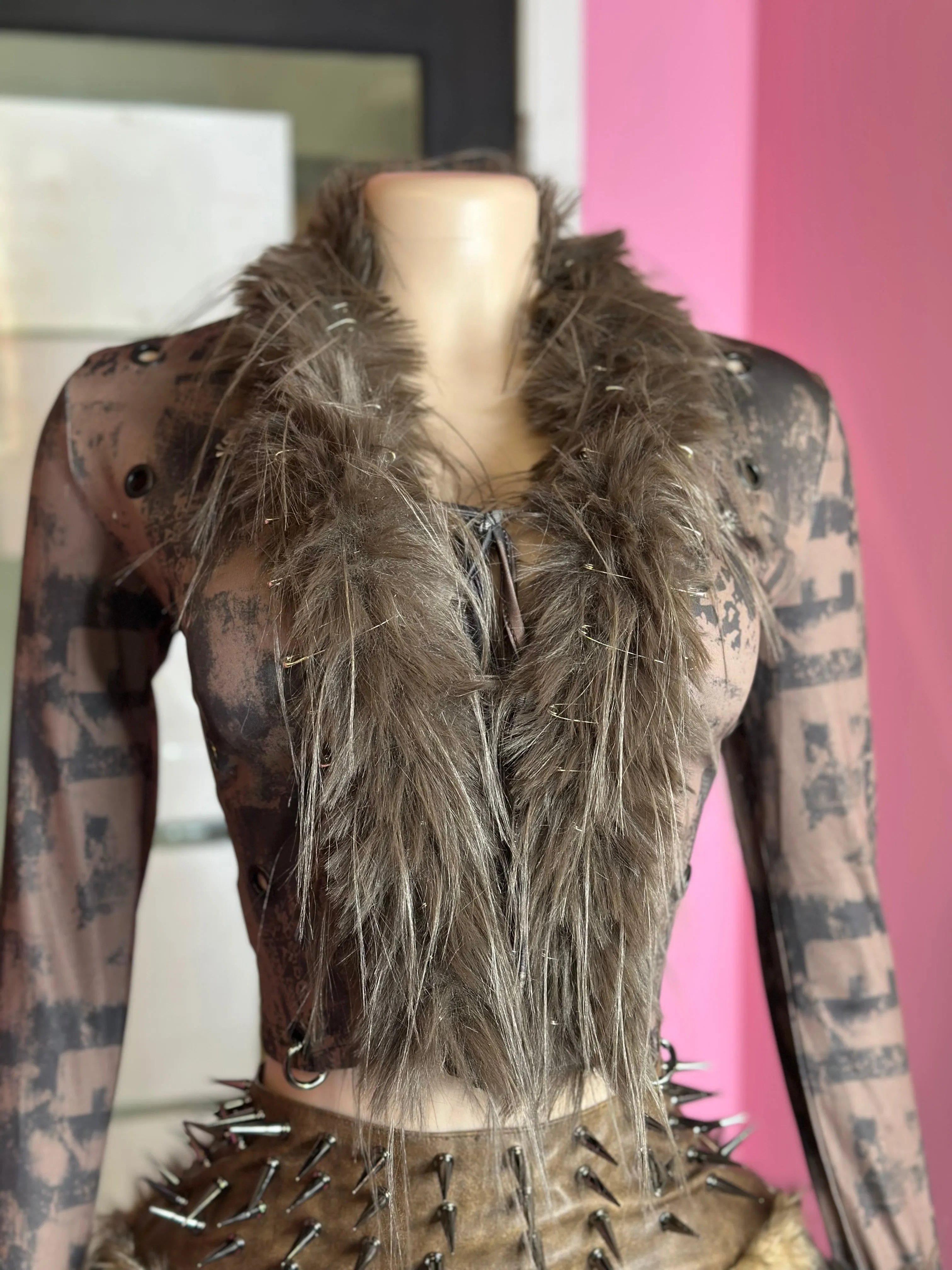 (Pre-Order 12-15 days then ship) Raw ASF Fur Pin Top(Top Only)