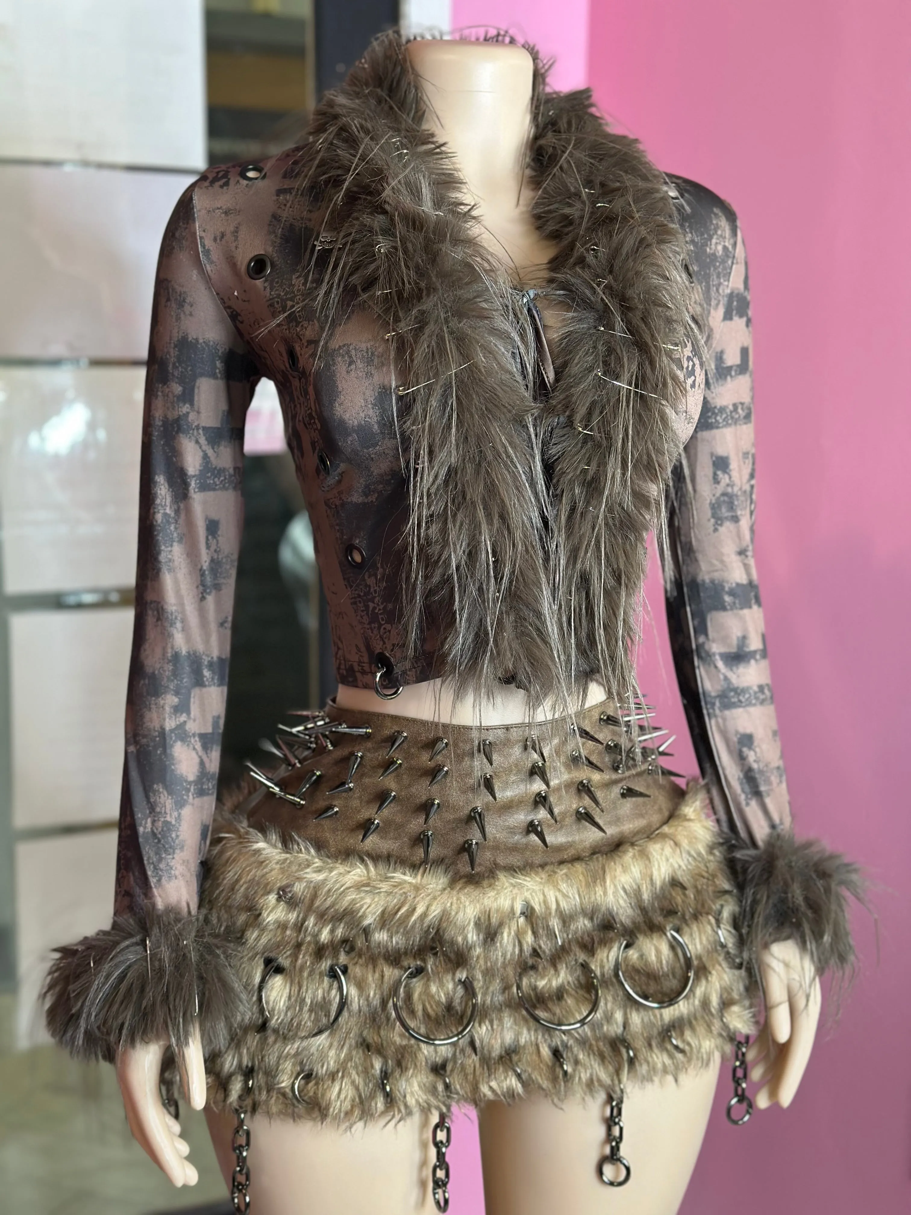 (Pre-Order 12-15 days then ship) Raw ASF Fur Pin Top(Top Only)
