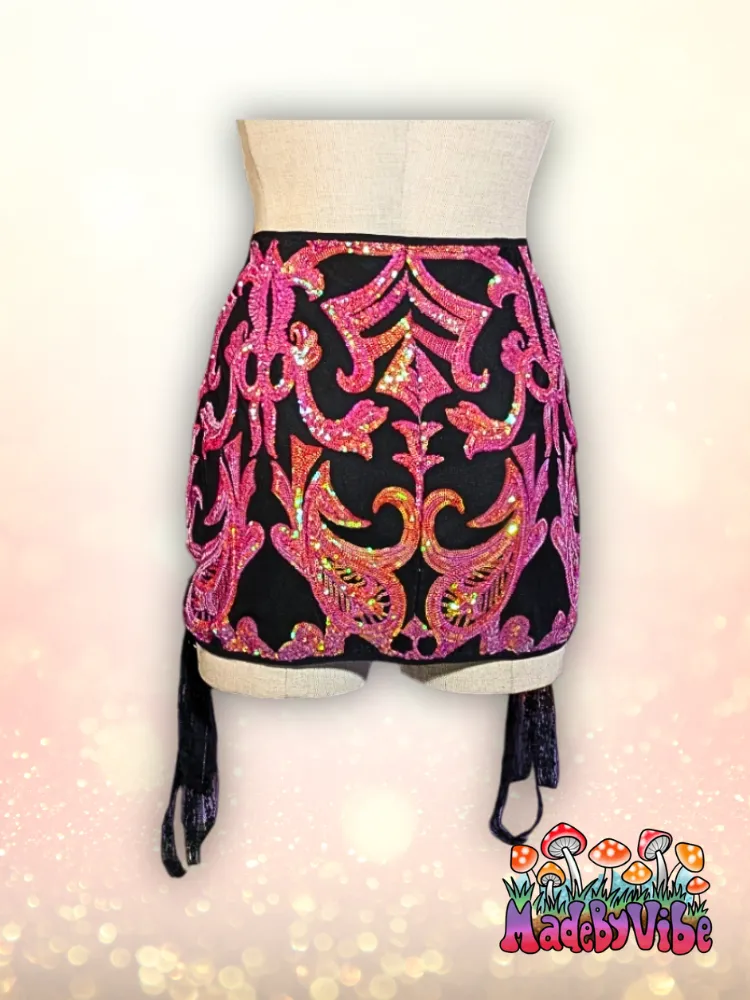 Princess Clementine Lace Up Sides Mini Pencil Skirt - Ready to Ship