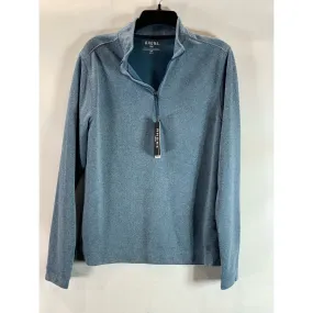 RHONE Men's Stellar Blue Marle Commuter Standard-Zip Quarter-Zip Sweater SZ S