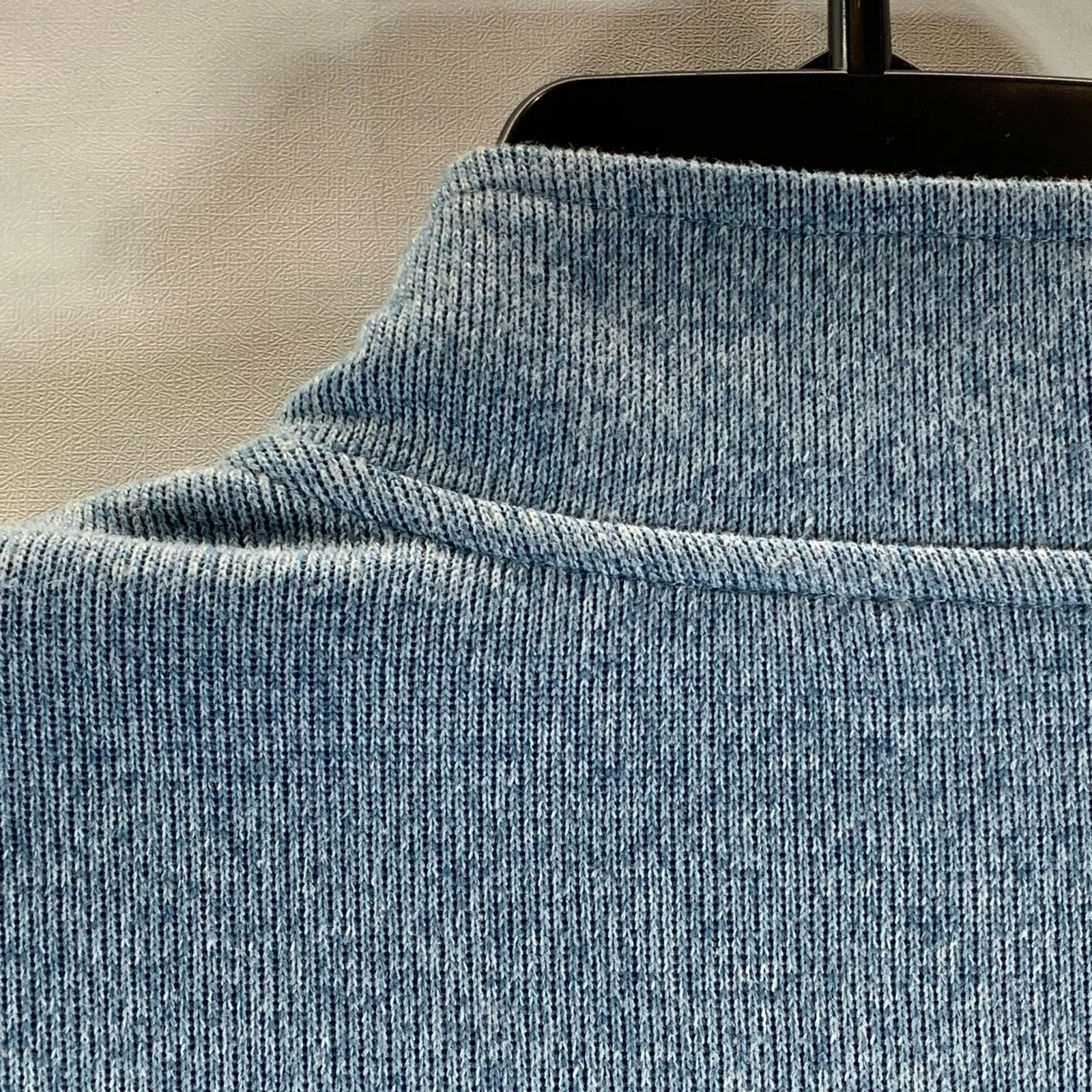 RHONE Men's Stellar Blue Marle Commuter Standard-Zip Quarter-Zip Sweater SZ S