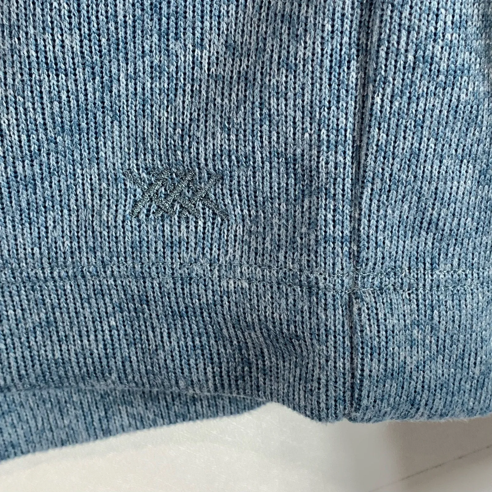 RHONE Men's Stellar Blue Marle Commuter Standard-Zip Quarter-Zip Sweater SZ S