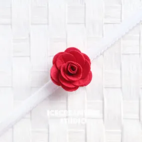 Round Felt Red Flower Collar Slide On - Small Flower Collar Accessory