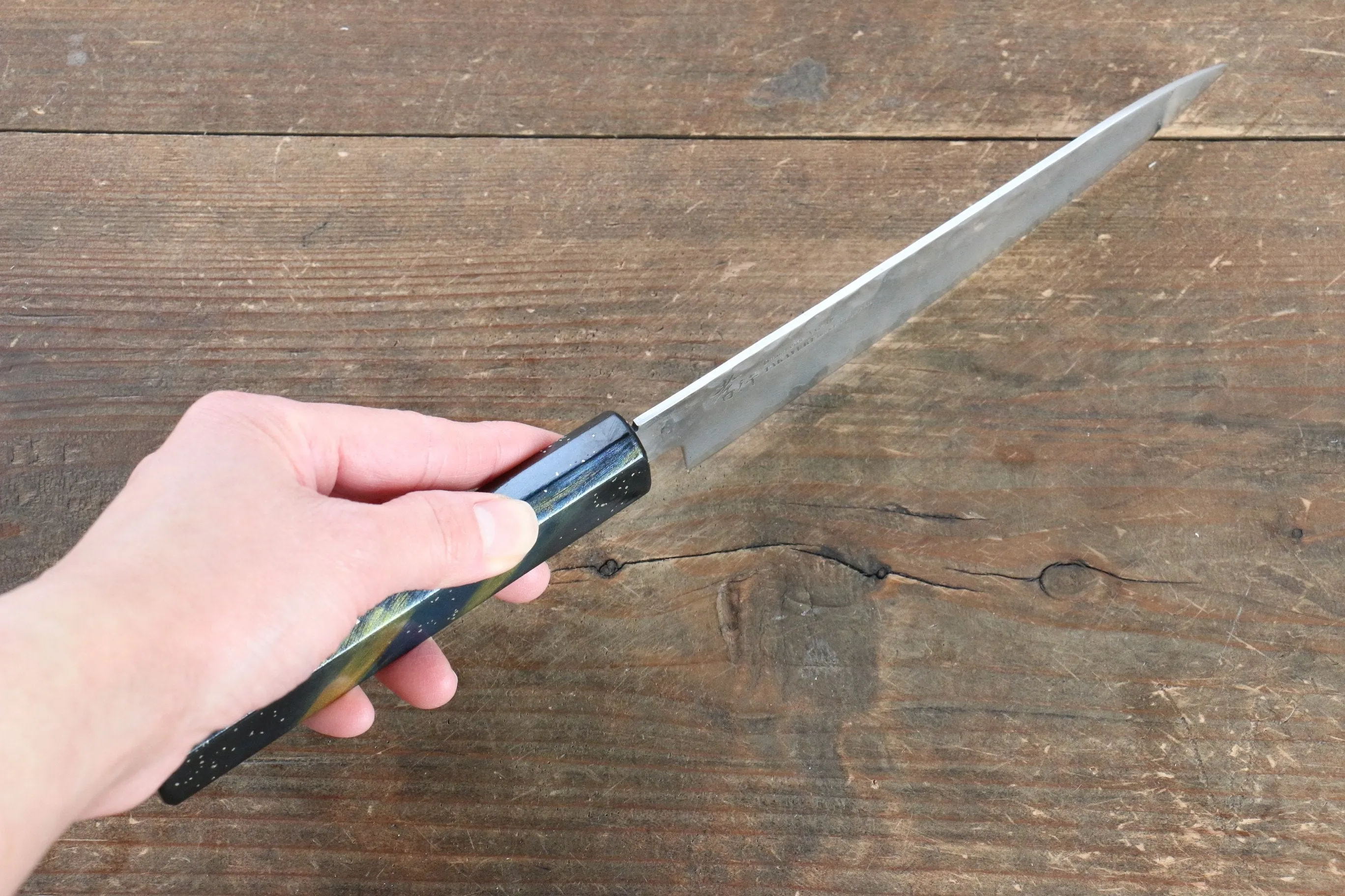Sakai Takayuki VG10 33 Layer Damascus Petty-Utility 150mm Live oak Lacquered (Saiseki) Handle