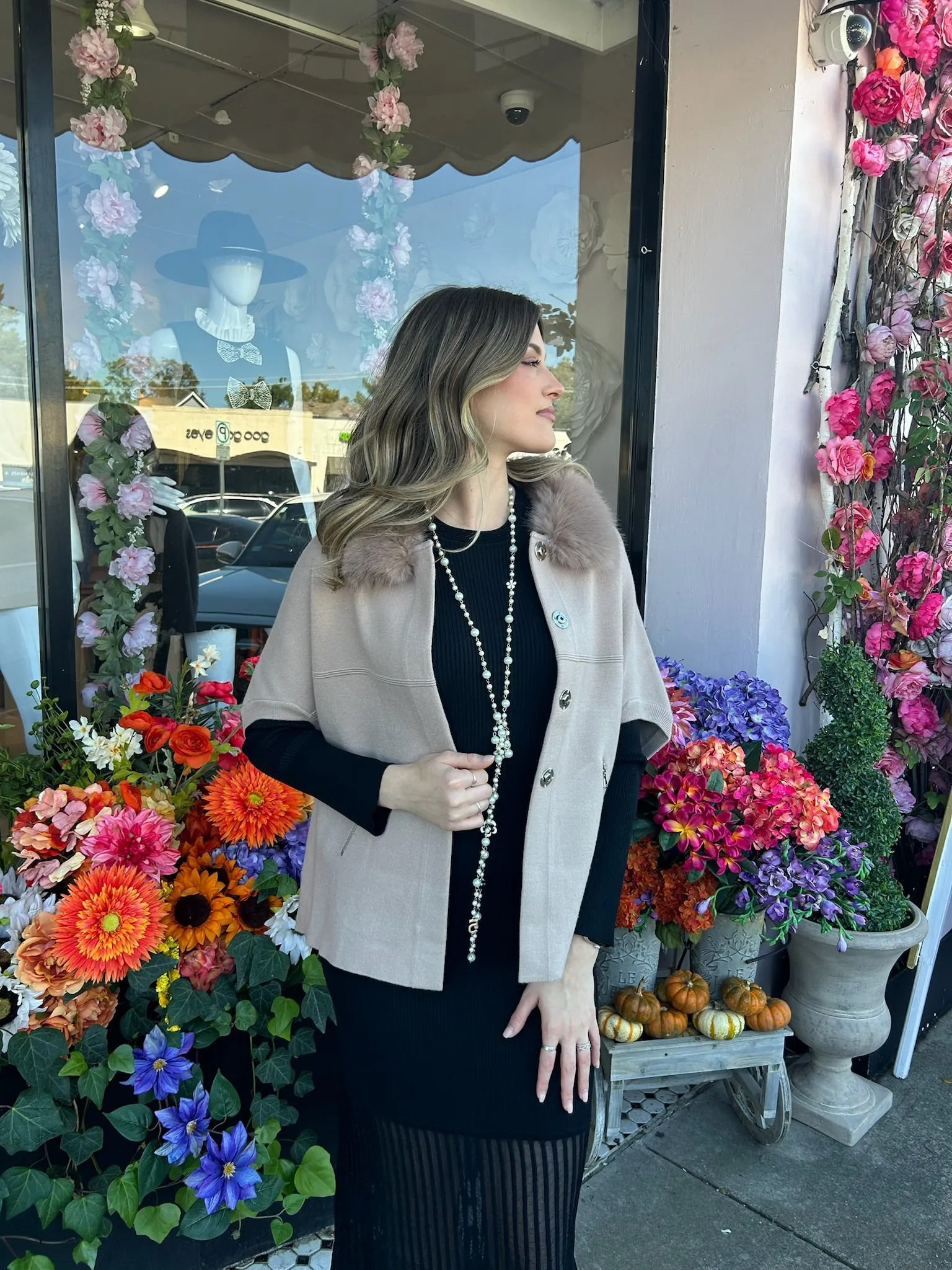 Short Sleeve Cardigan - Taupe