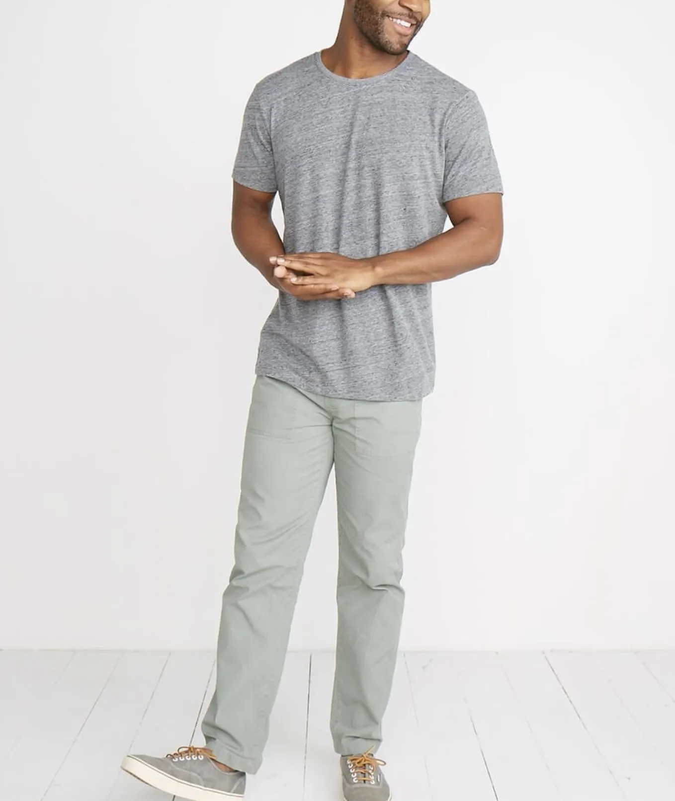 Signature Crewneck Tee - Mid Heather Gray