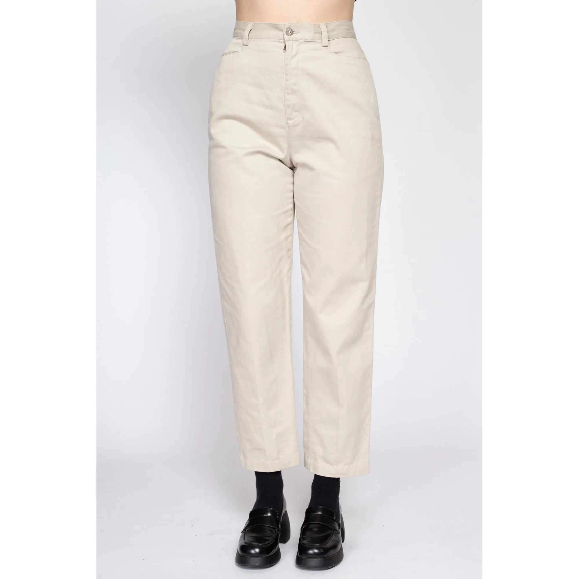 Small 90s Liz Claiborne Cotton Khaki High Waisted Pants 26.5"