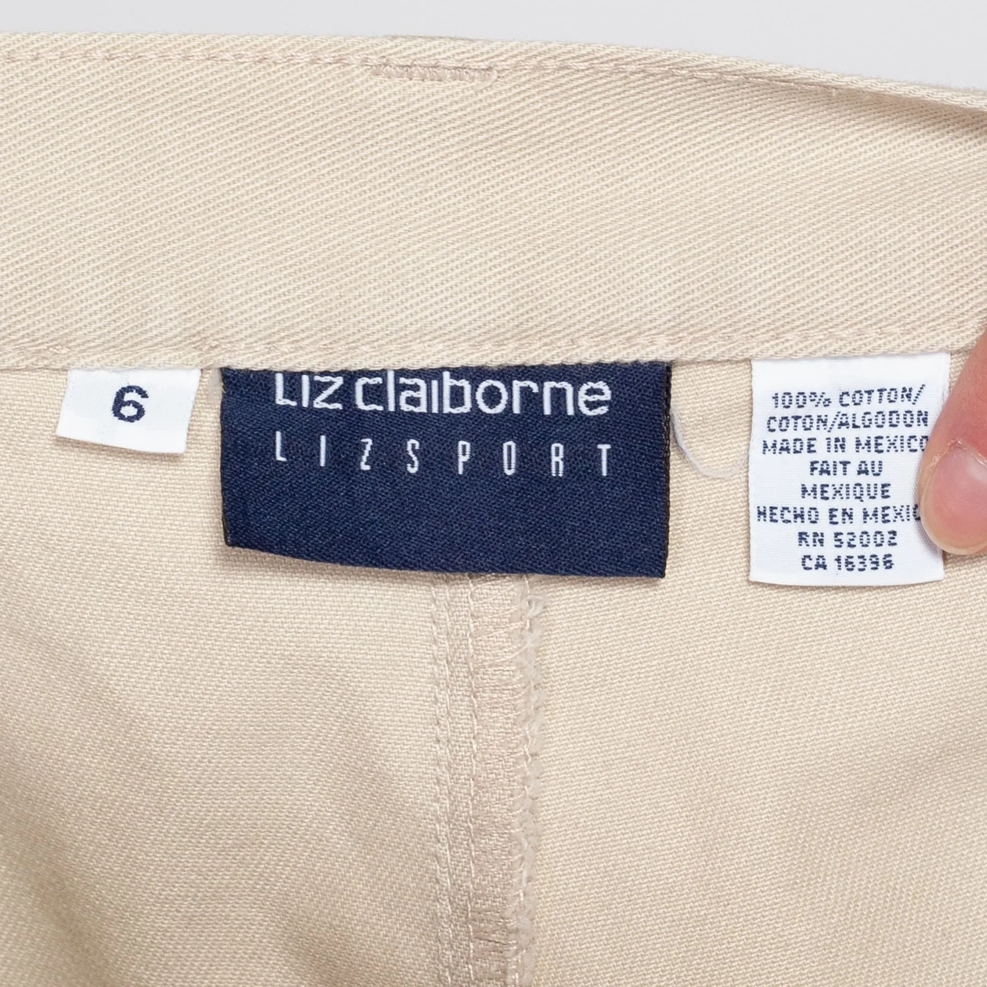 Small 90s Liz Claiborne Cotton Khaki High Waisted Pants 26.5"