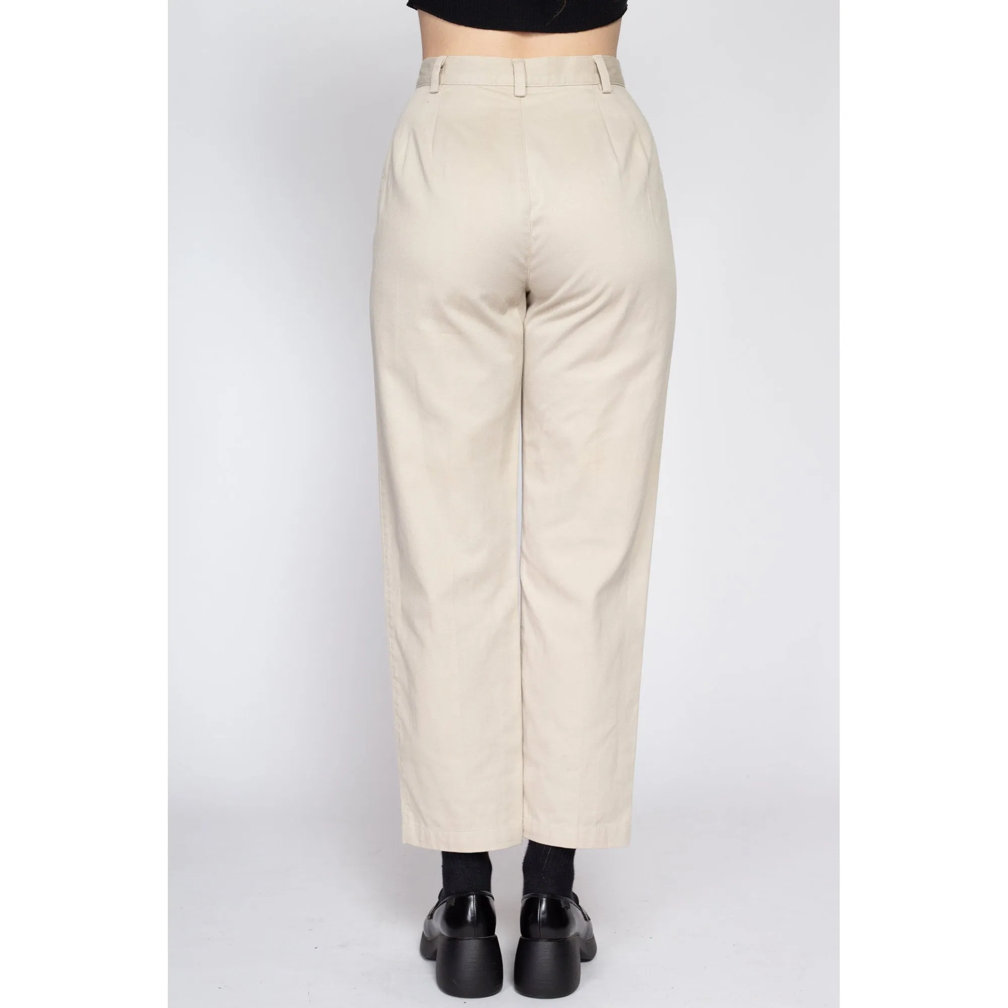 Small 90s Liz Claiborne Cotton Khaki High Waisted Pants 26.5"