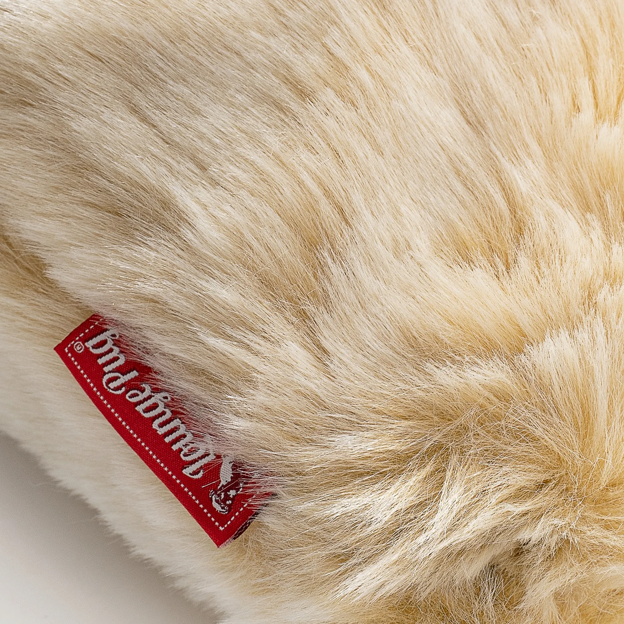 Small Footstool - Faux Fur Sheepskin White