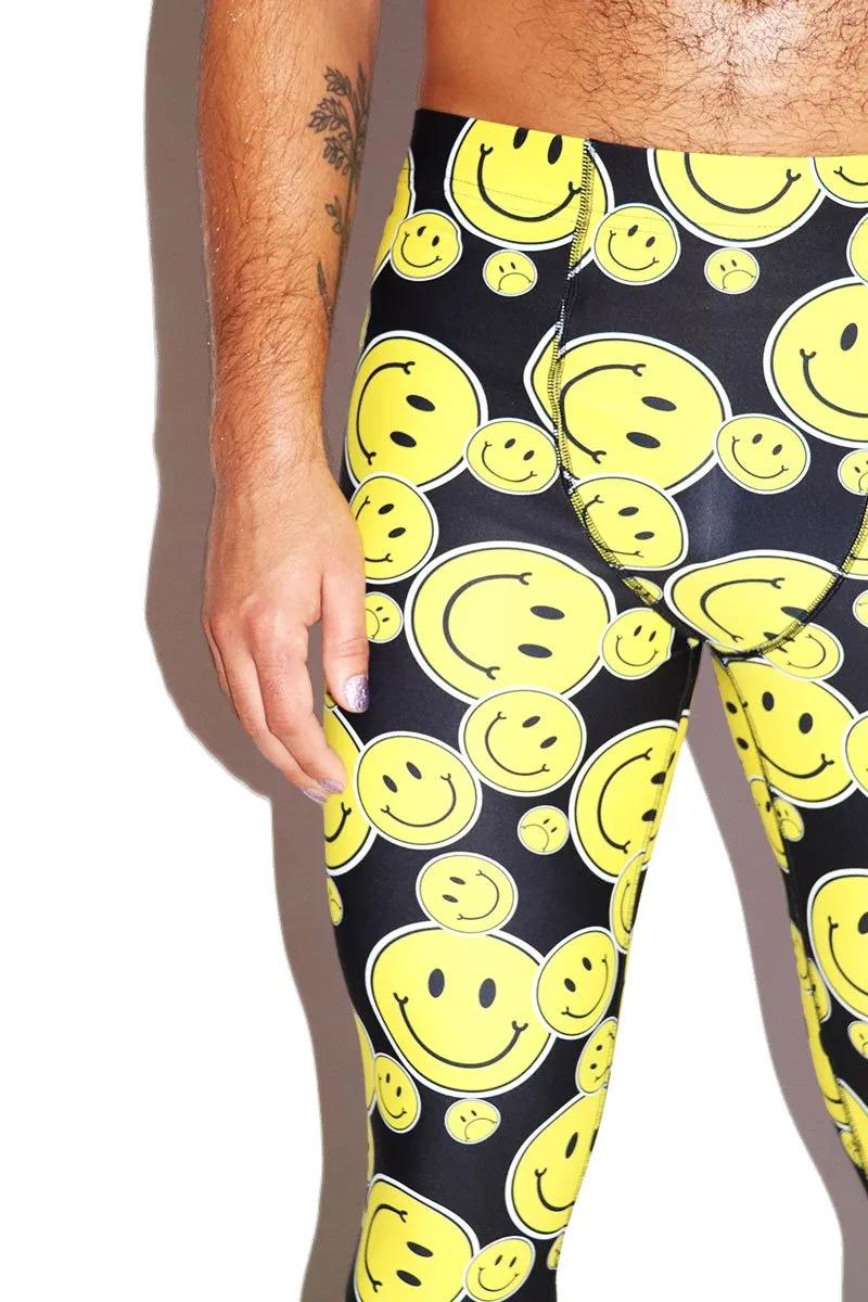 Smiley All Over Leggings Tights- Yellow