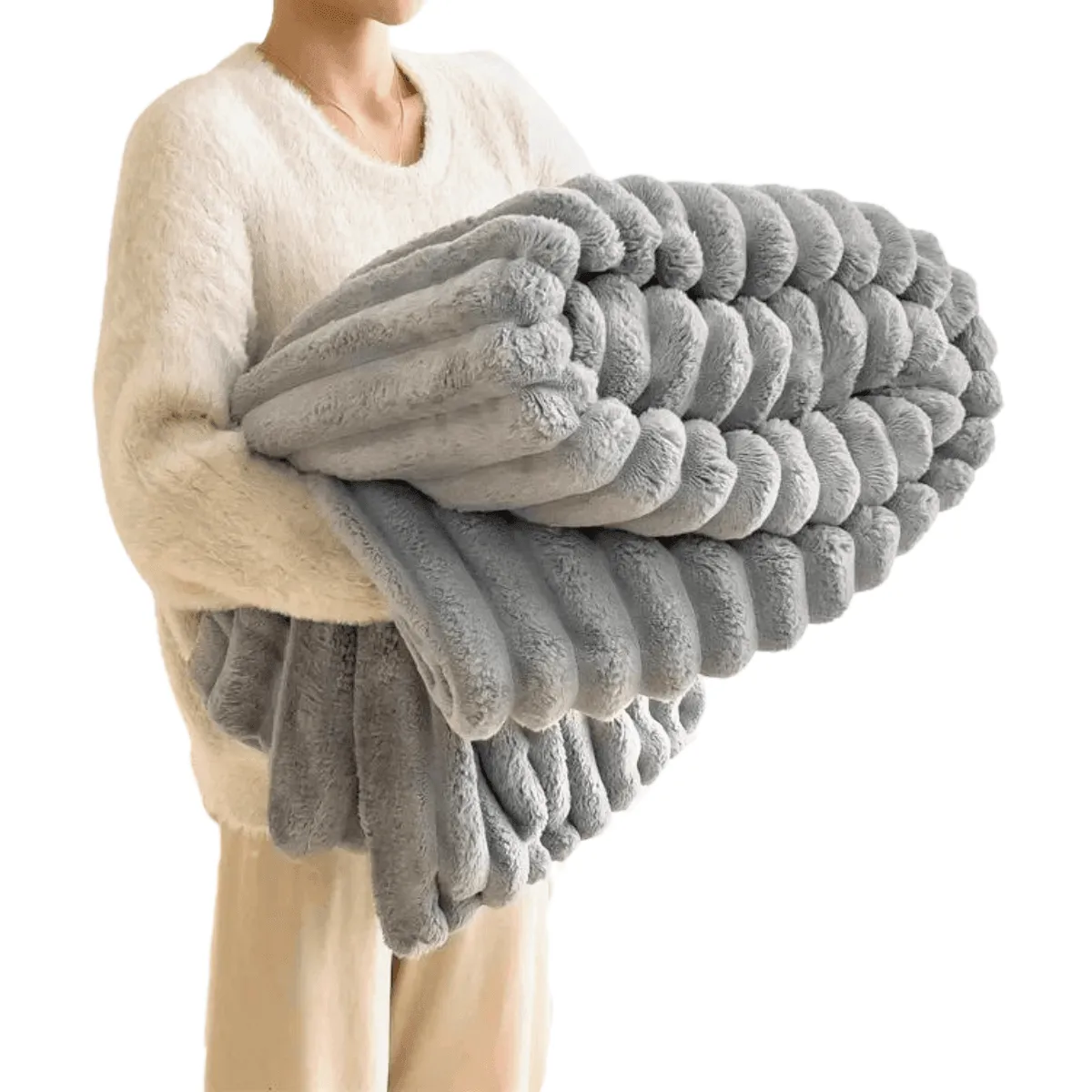 Soft Coral Fleece Blanket - Feels Like Rabbit Fur!