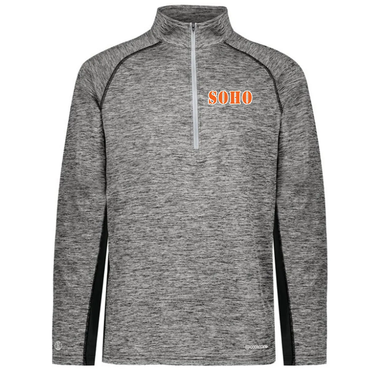 SOHO - Electrify Coolcore 1.2 Zip Pullover with SOHO (Stencil Font) - Black