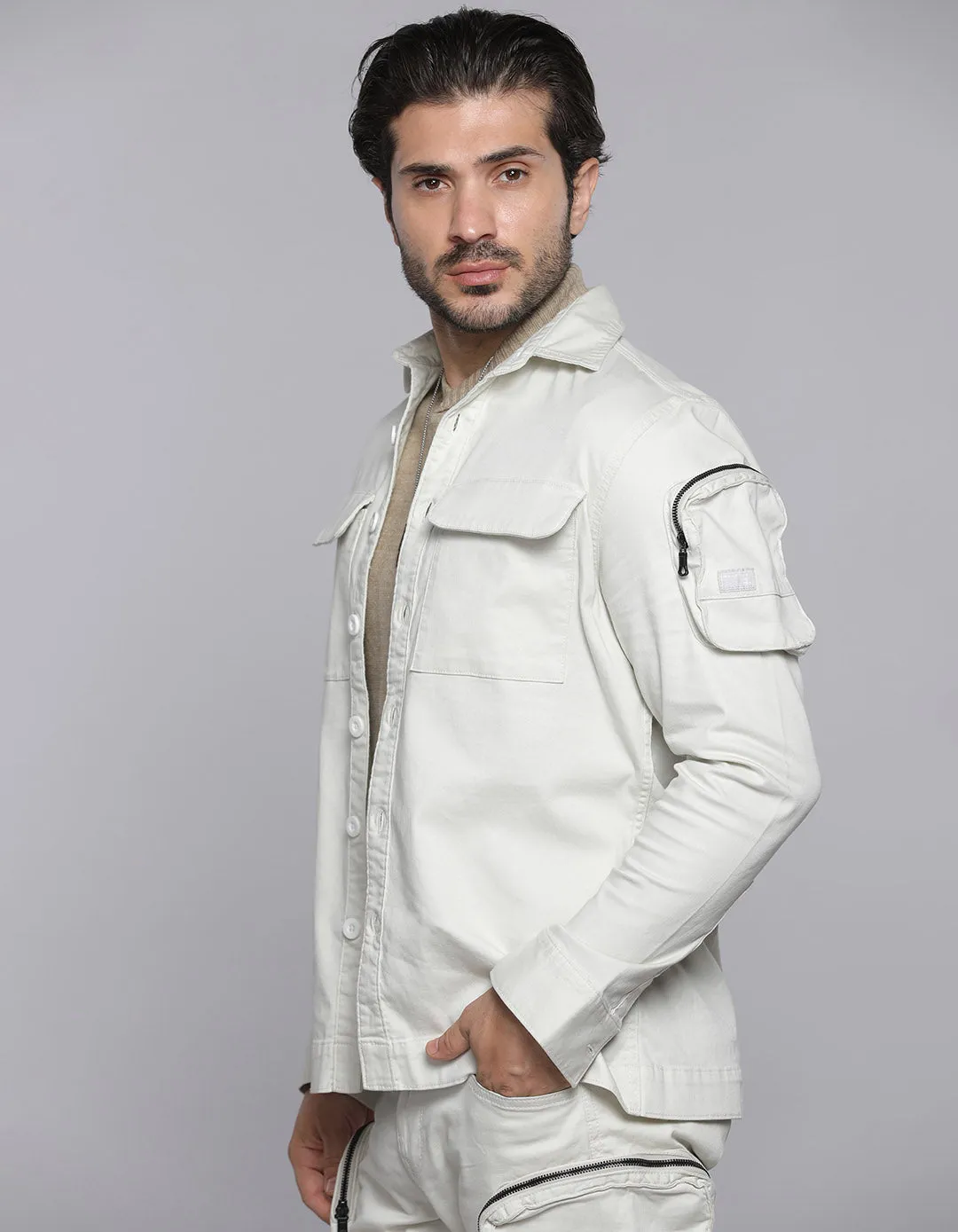 Stone Shacket & Cargo Co-ord Set
