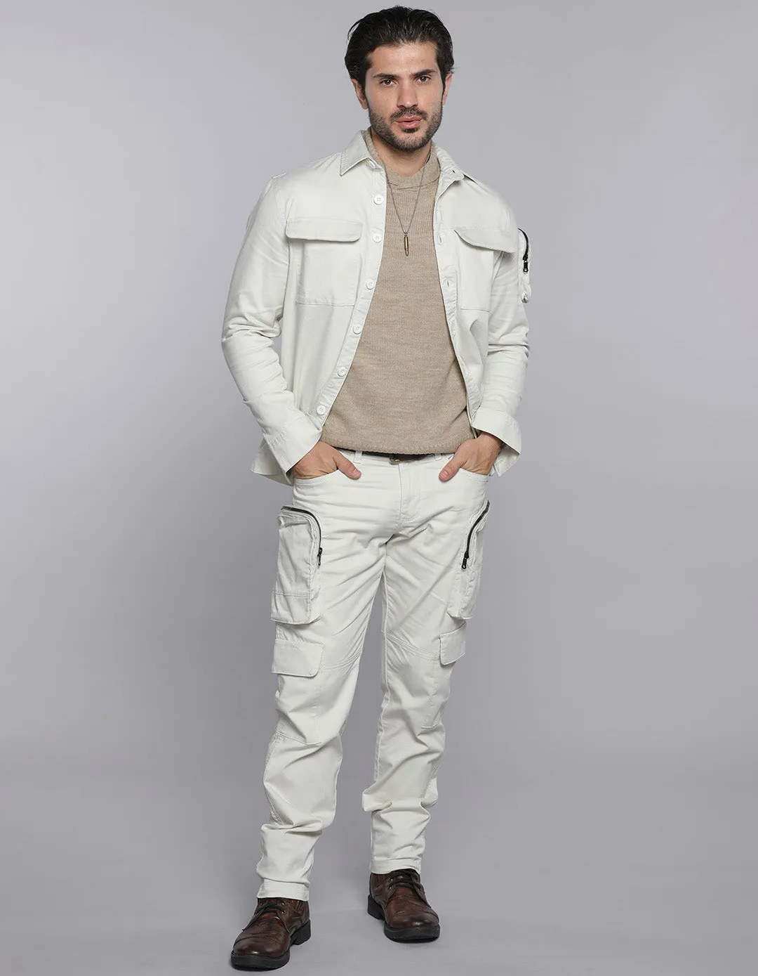 Stone Shacket & Cargo Co-ord Set