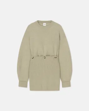Strahe - Compact Merino Wool Mini Dress - Stone