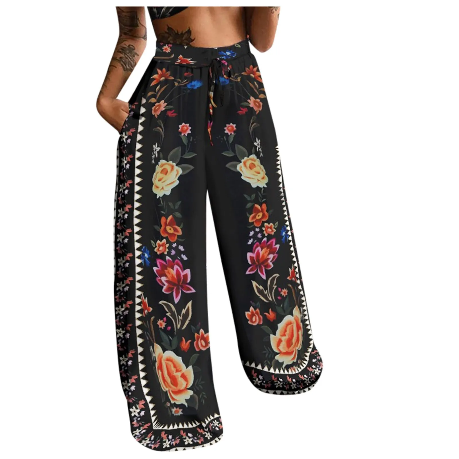 Summer High Waist Pocket Pants