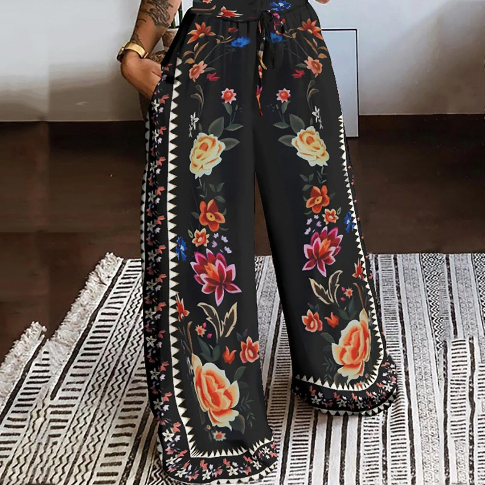 Summer High Waist Pocket Pants