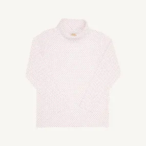 Tatum's Turtleneck & Onesie - Richmond Red Microdot