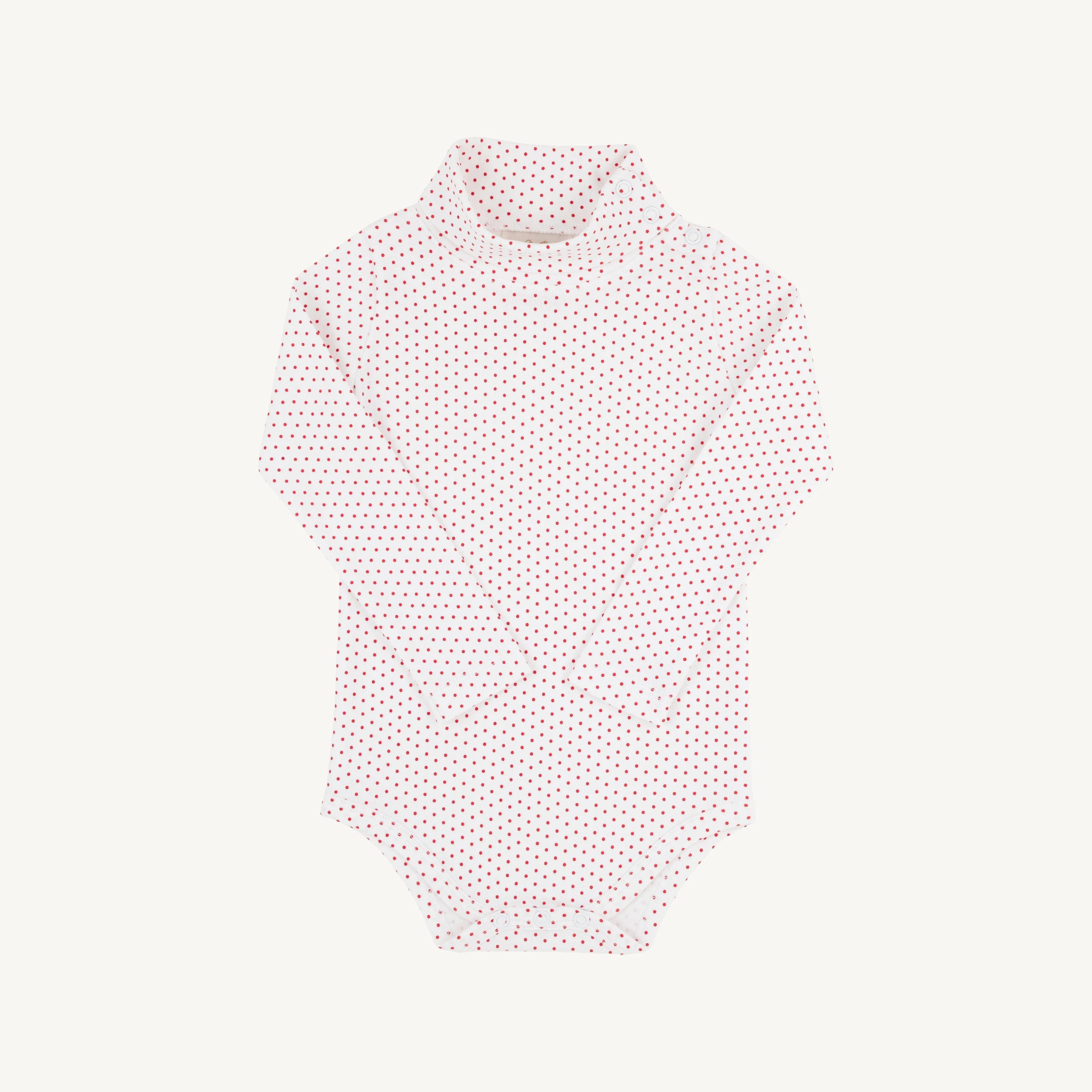 Tatum's Turtleneck & Onesie - Richmond Red Microdot