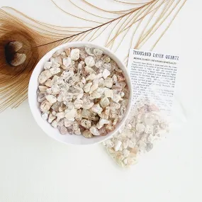 THOUSAND LAYER QUARTZ crystal chips 1oz - No hole, polished