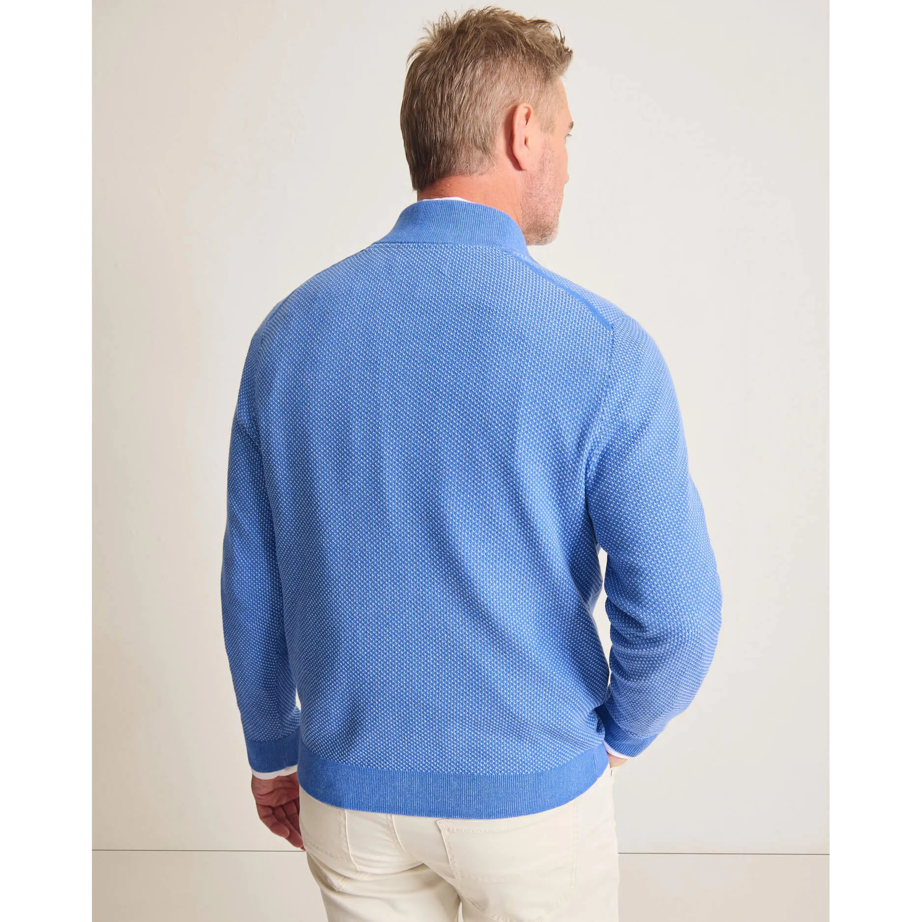 Tommy Bahama Men's IslandZone New Coolside Legend Half Zip Pullover Sweater - Mountain Bluebell