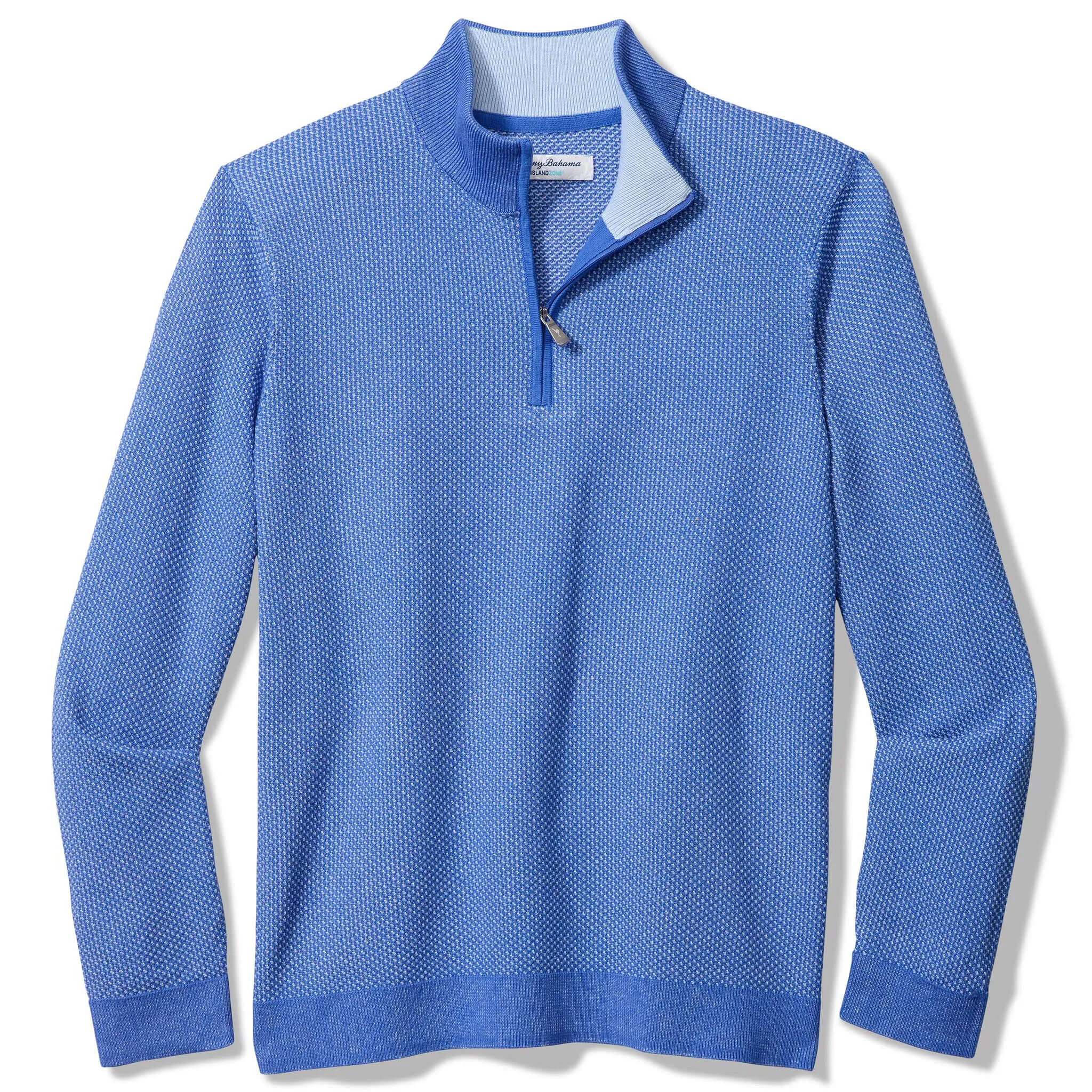 Tommy Bahama Men's IslandZone New Coolside Legend Half Zip Pullover Sweater - Mountain Bluebell