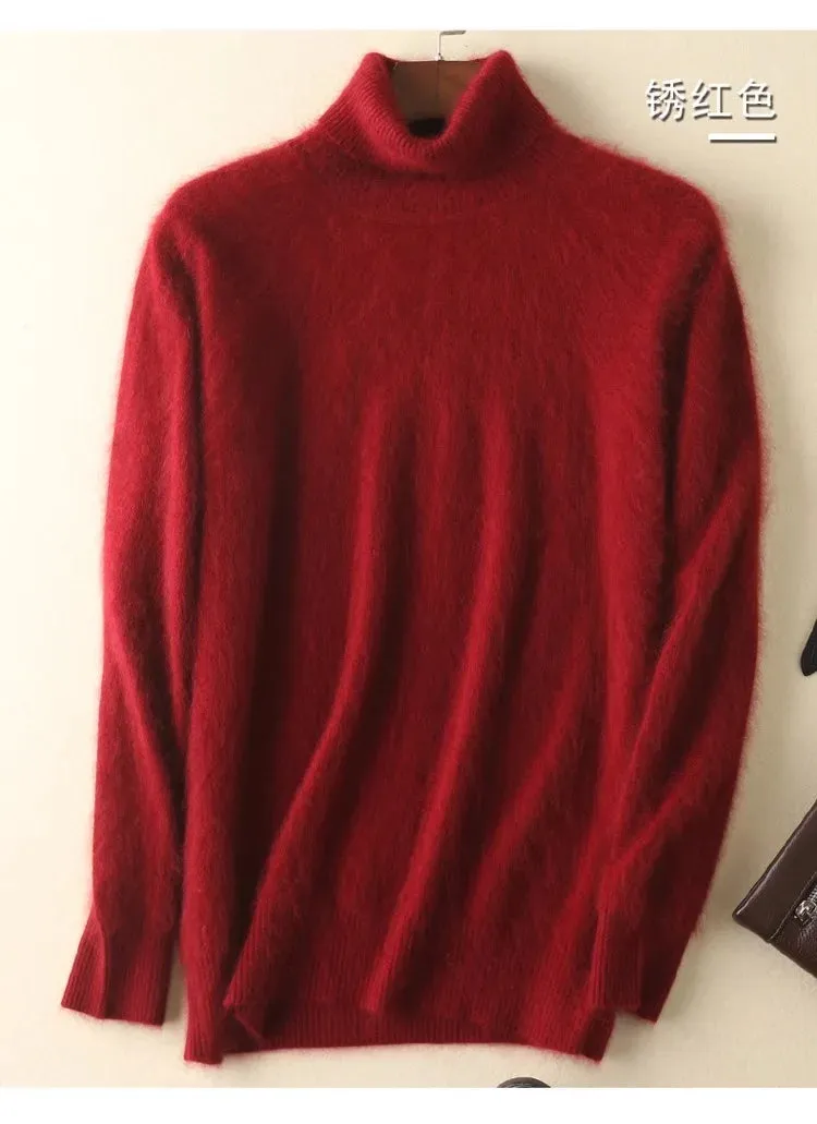Trendy Mink Cashmere Turtleneck – Get Cozy in Style