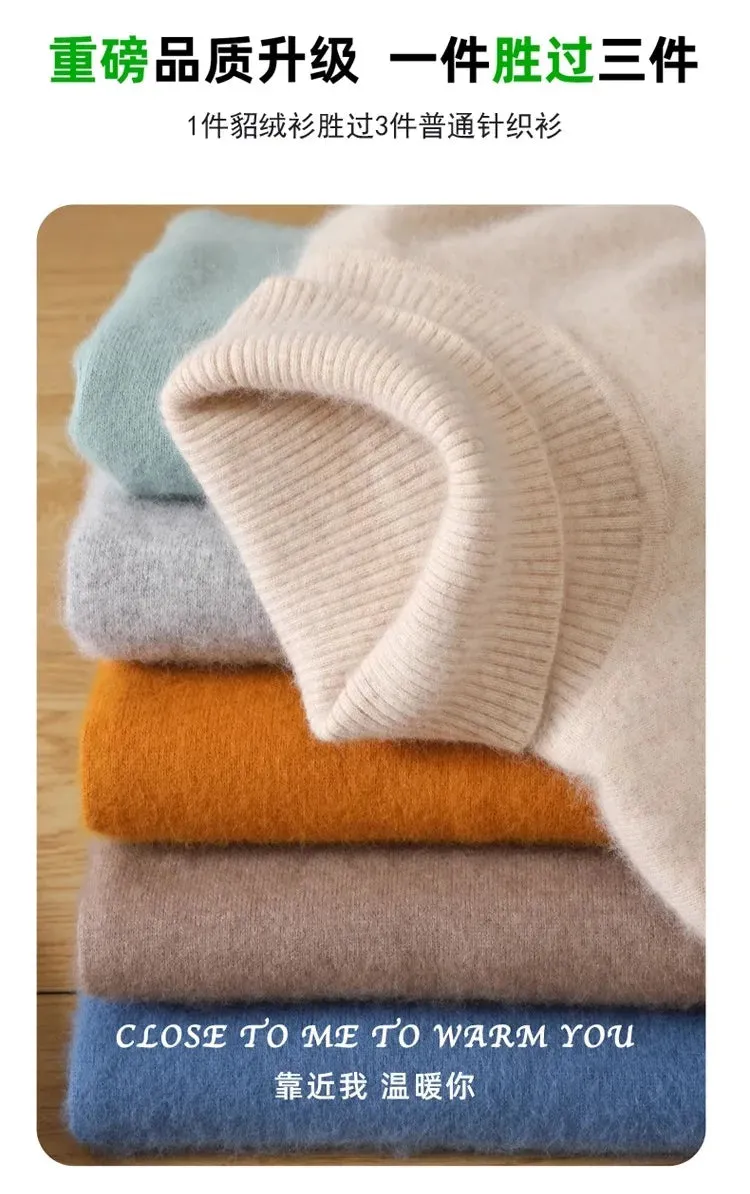 Trendy Mink Cashmere Turtleneck – Get Cozy in Style