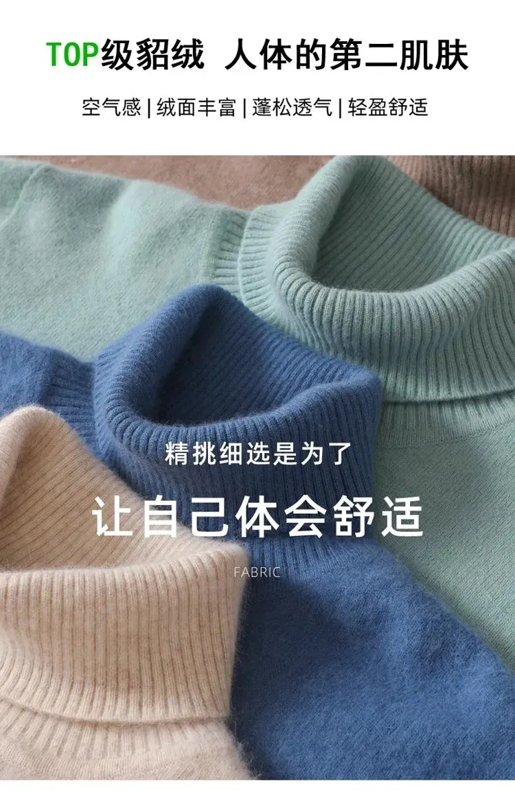 Trendy Mink Cashmere Turtleneck – Get Cozy in Style